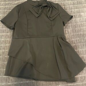 Elegant Black Blouse with Bow Detail